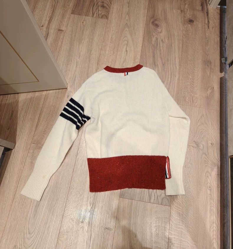 Thom Browne Thom Browne White Red Sweater Knitwear - dmc Size US S / EU 44-46 / 1 - 2 Thumbnail