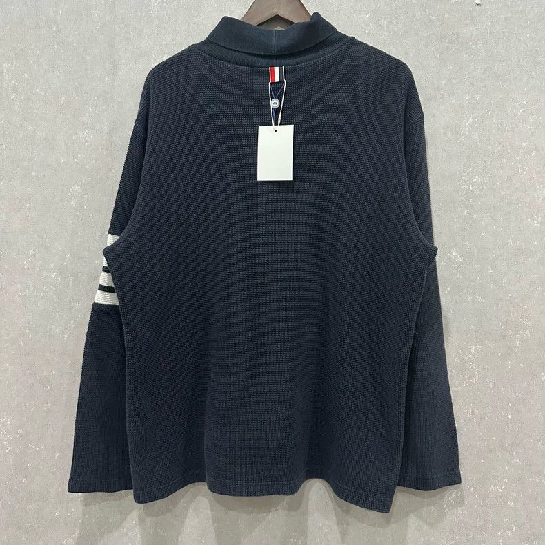 Thom Browne Thom Browne Waffle Stripe Turtleneck Sweatshirt - dmc Size US XXS / EU 40 - 2 Thumbnail