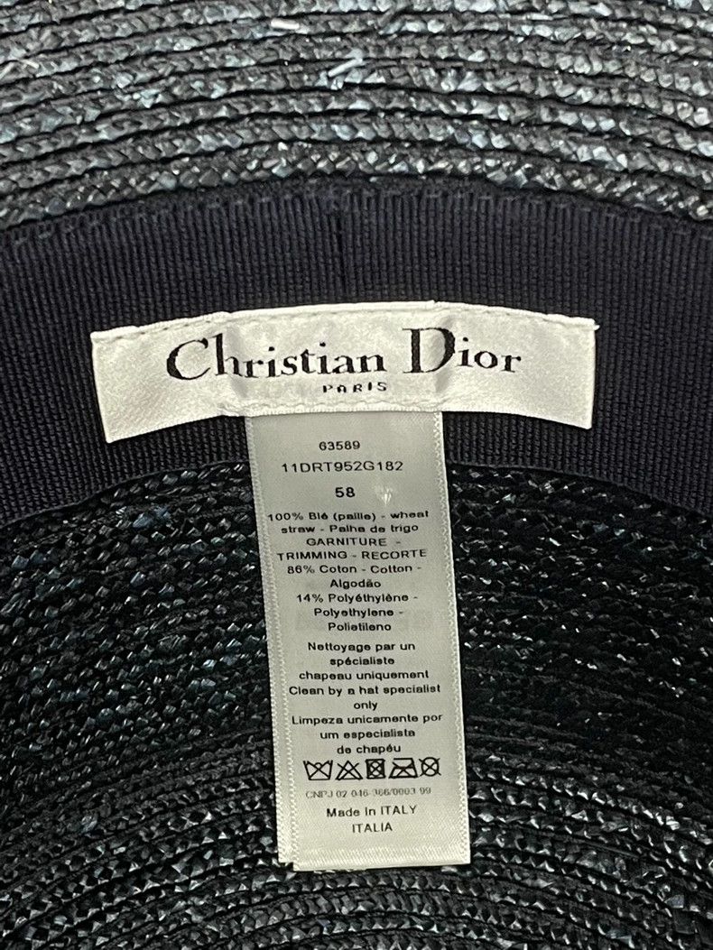 Dior Dior Blue Embroidered Straw Bucket Hat - dmc Size ONE SIZE - 5 Thumbnail