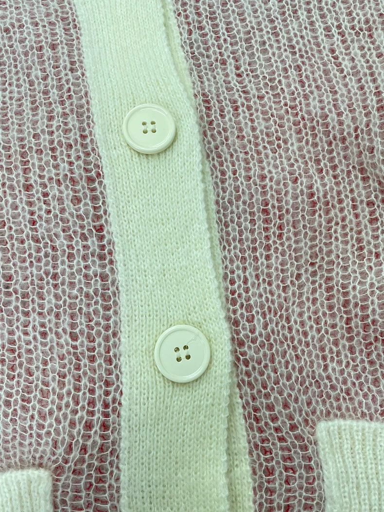 Maison Margiela MM6 Pink White Trim Knit Cardigan - dmc Size US S / EU 44-46 / 1 - 2 Thumbnail