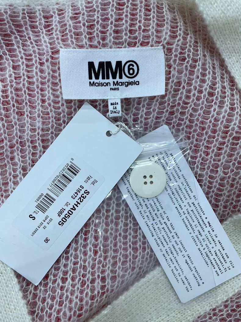 Maison Margiela MM6 Pink White Trim Knit Cardigan - dmc Size US S / EU 44-46 / 1 - 4 Thumbnail