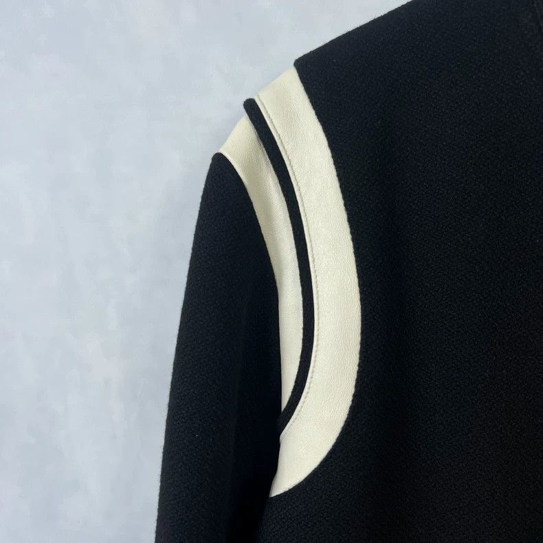 Saint Laurent Paris Saint Laurent 13FW Black White Varsity Jacket - dmc Size US XL / EU 56 / 4 - 3 Thumbnail