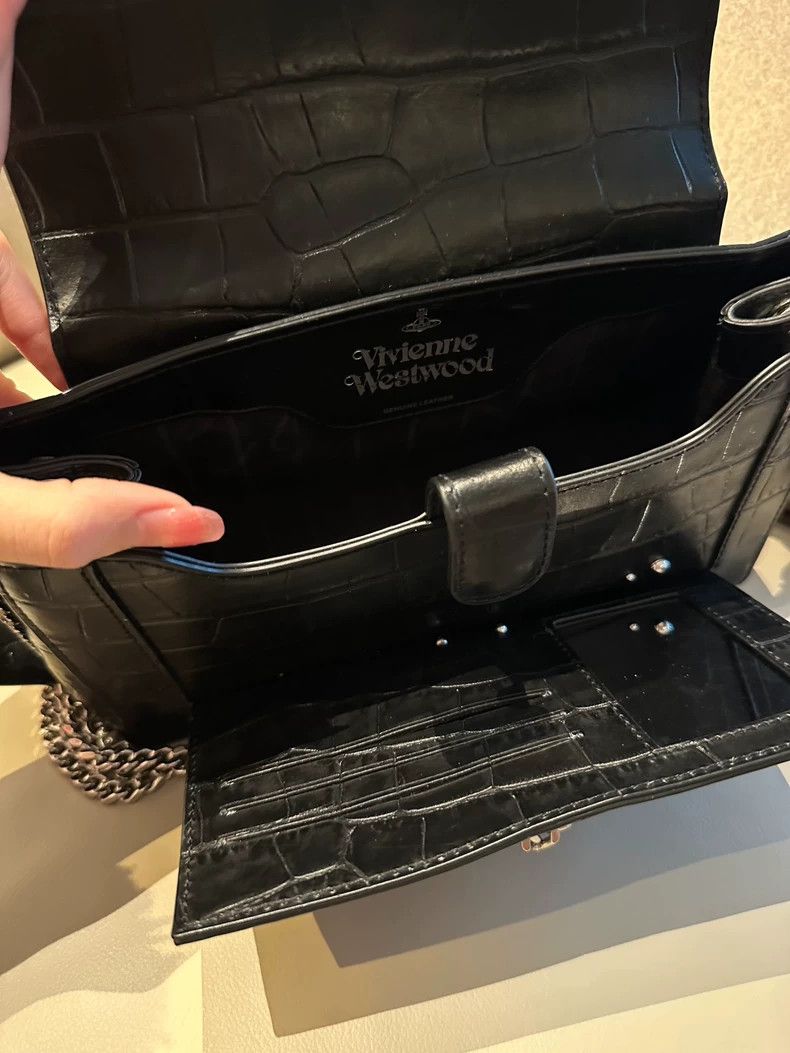 Vivienne Westwood Vivienne Westwood Hazel Black Croc Bag - dmc Size ONE SIZE - 7 Thumbnail