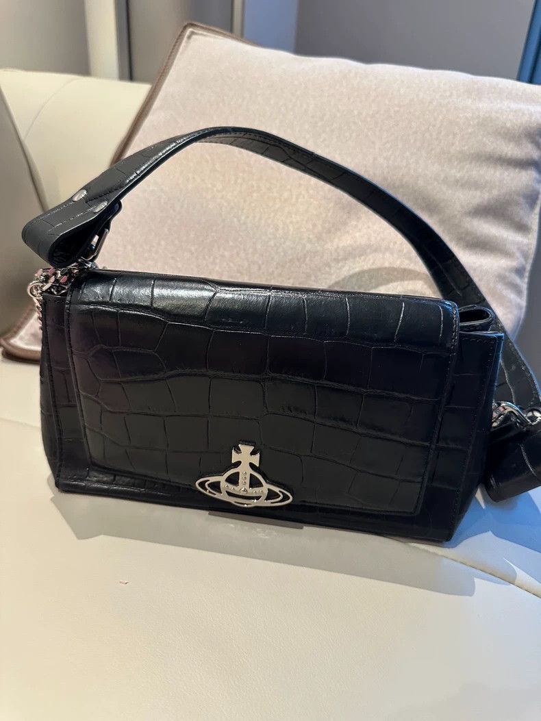 Vivienne Westwood Vivienne Westwood Hazel Black Croc Bag - dmc Size ONE SIZE - 8 Thumbnail