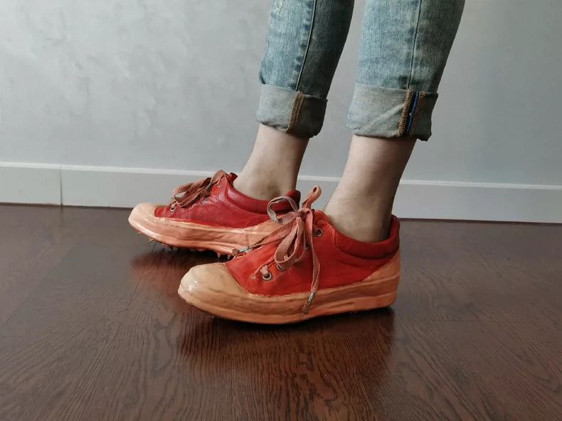 Carol Christian Poell CAROL CHRISTIAN POELL Red Kangaroo Leather Low-Top Shoes - dmc Size US 10 / EU 43 - 3 Thumbnail