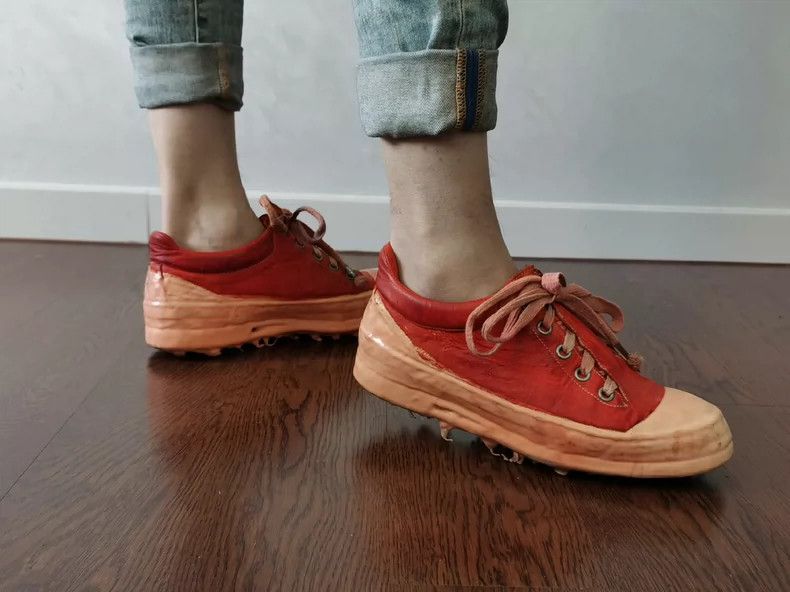 Carol Christian Poell CAROL CHRISTIAN POELL Red Kangaroo Leather Low-Top Shoes - dmc Size US 10 / EU 43 - 2 Thumbnail