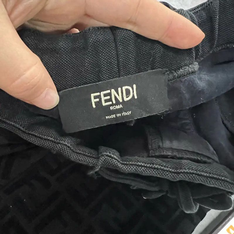 Fendi Fendi Black Logo Men's Casual Pants 0089 Size US 32 / EU 48 - 3 Thumbnail