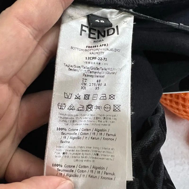 Fendi Fendi Black Logo Men's Casual Pants 0089 Size US 32 / EU 48 - 4 Thumbnail