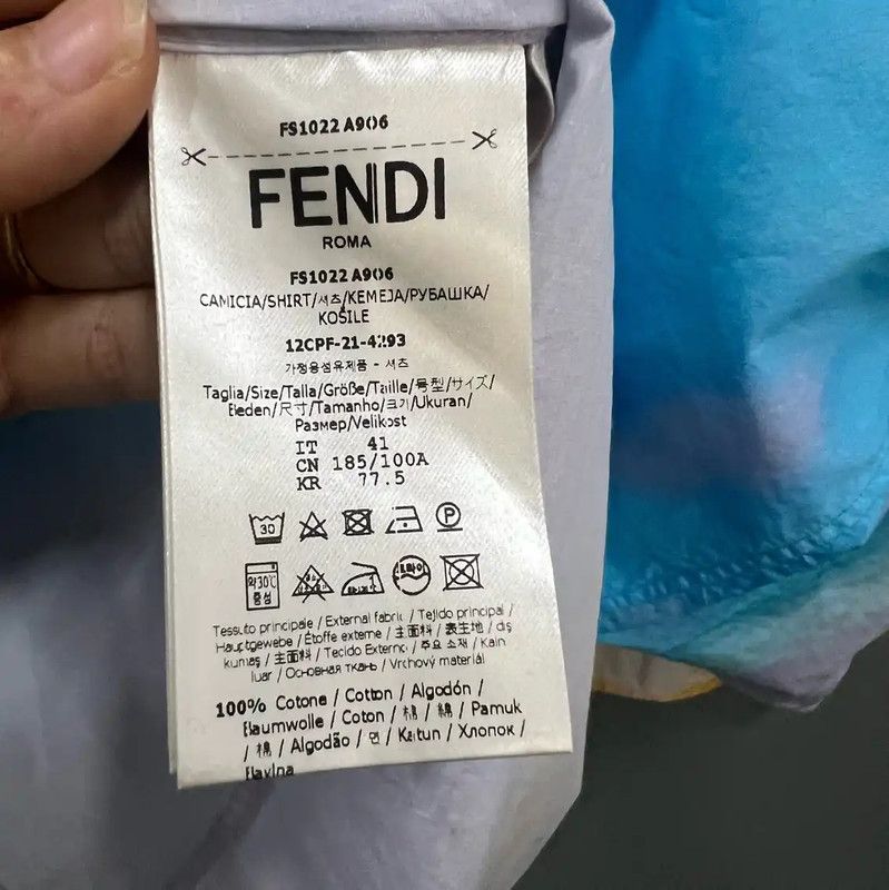 Fendi Fendi Multi-Color Short Sleeve Cotton Shirt 0089 Size US M / EU 48-50 / 2 - 4 Thumbnail