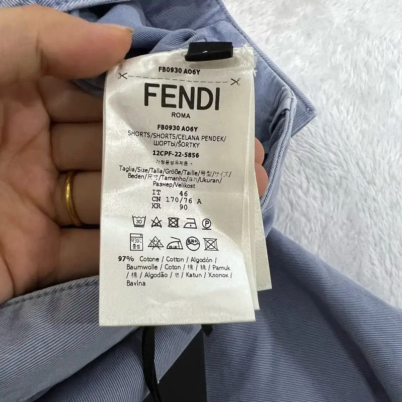 Fendi Fendi Blue Cotton Men's Shorts 0089 Size US 30 / EU 46 - 4 Thumbnail