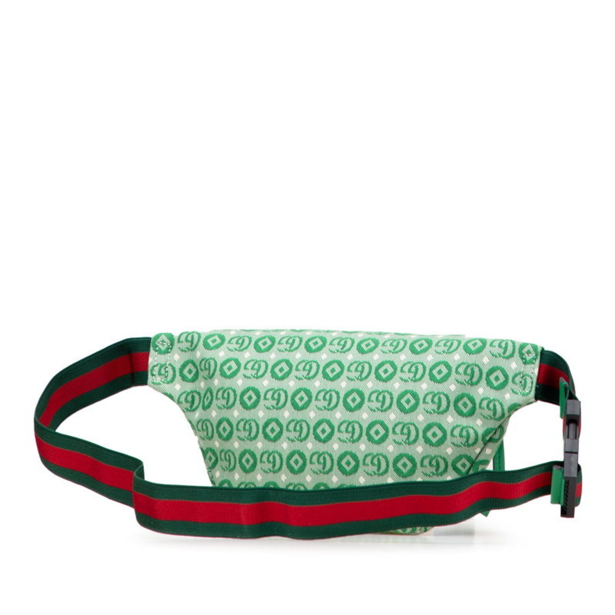 Gucci Gucci Children's GG Logo Star Waist Bag/Body Bag 502095 Green Canvas and Leather Women's GUCCI Size ONE SIZE - 2 Thumbnail
