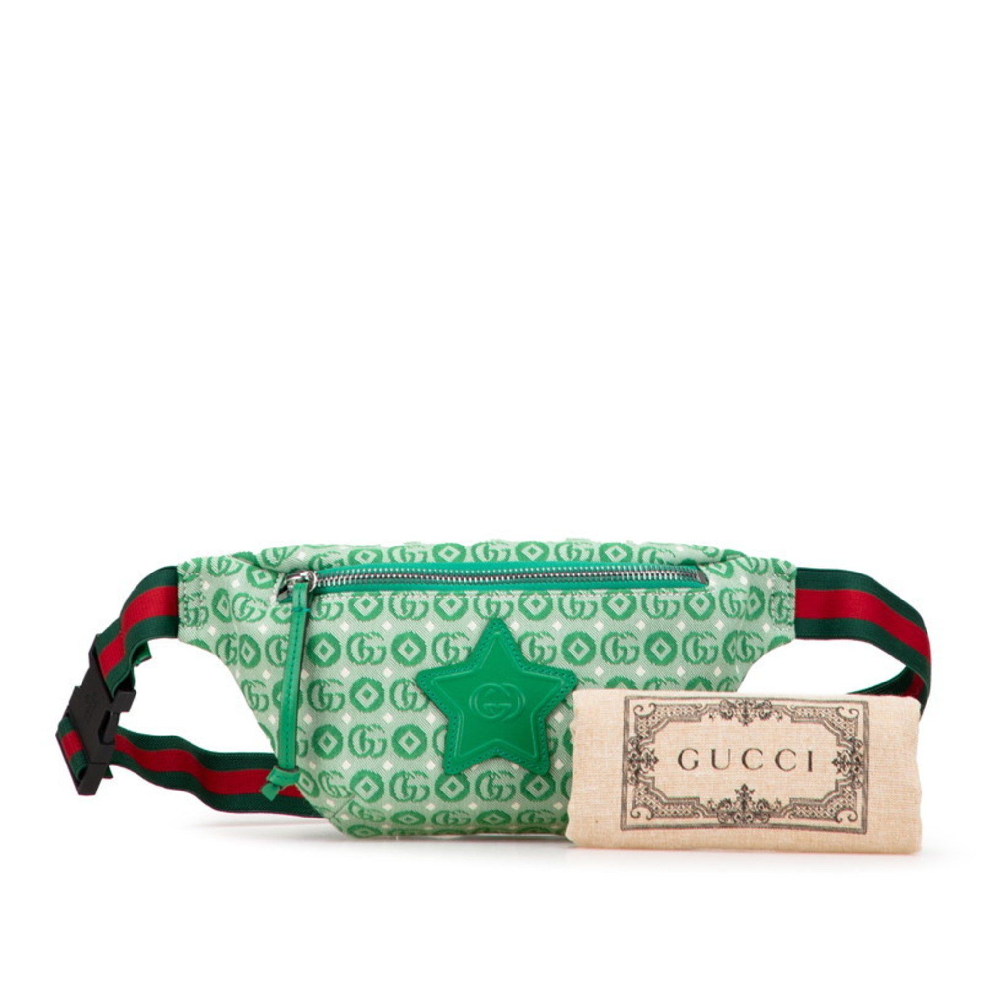 Gucci Gucci Children's GG Logo Star Waist Bag/Body Bag 502095 Green Canvas and Leather Women's GUCCI Size ONE SIZE - 10 Thumbnail