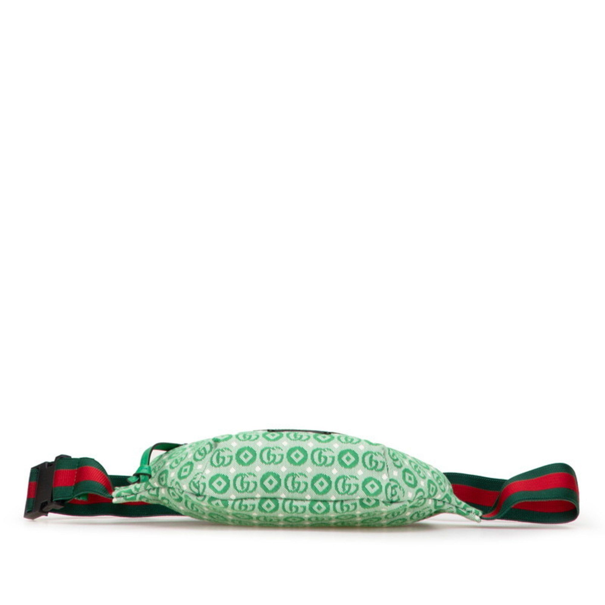 Gucci Gucci Children's GG Logo Star Waist Bag/Body Bag 502095 Green Canvas and Leather Women's GUCCI Size ONE SIZE - 3 Thumbnail