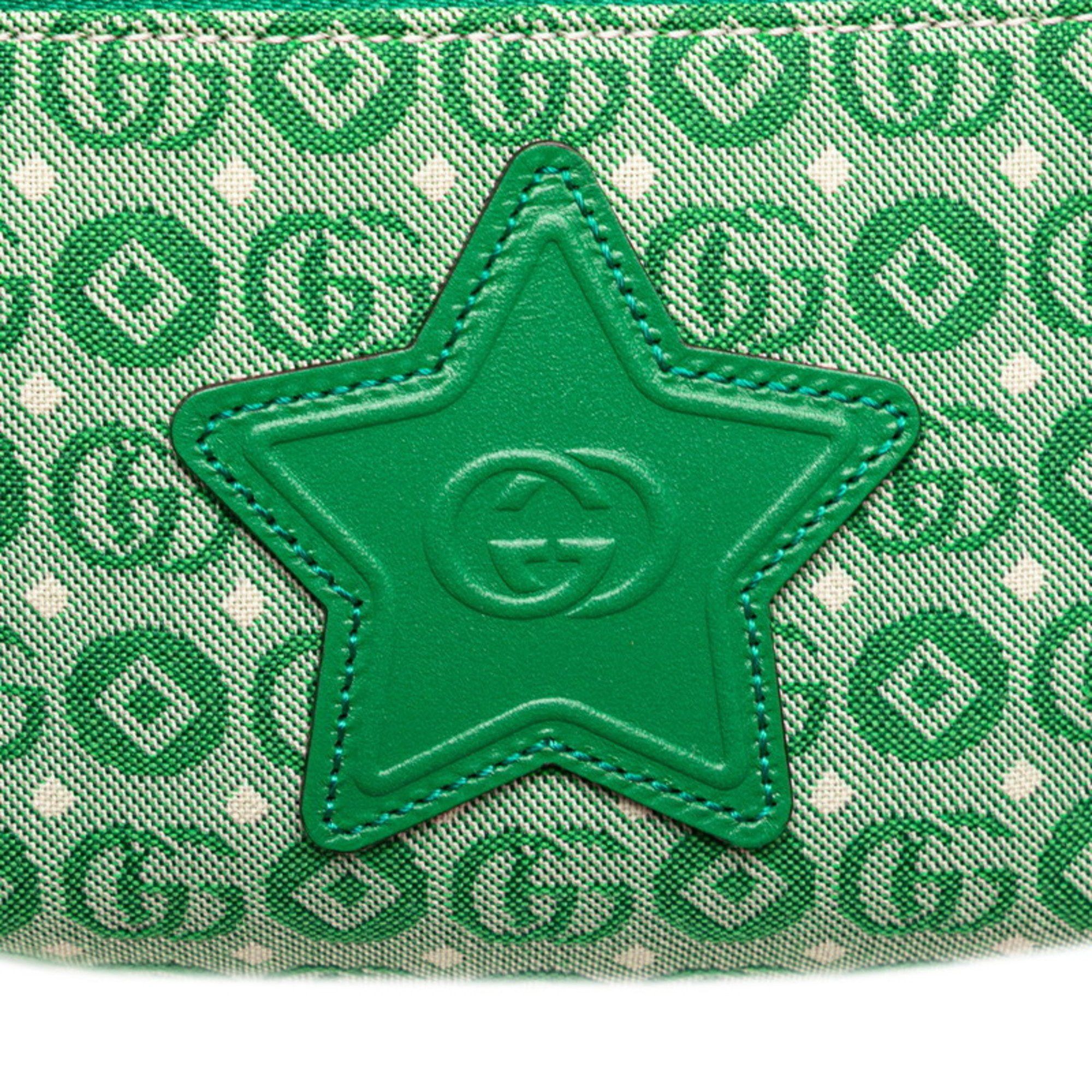 Gucci Gucci Children's GG Logo Star Waist Bag/Body Bag 502095 Green Canvas and Leather Women's GUCCI Size ONE SIZE - 5 Thumbnail