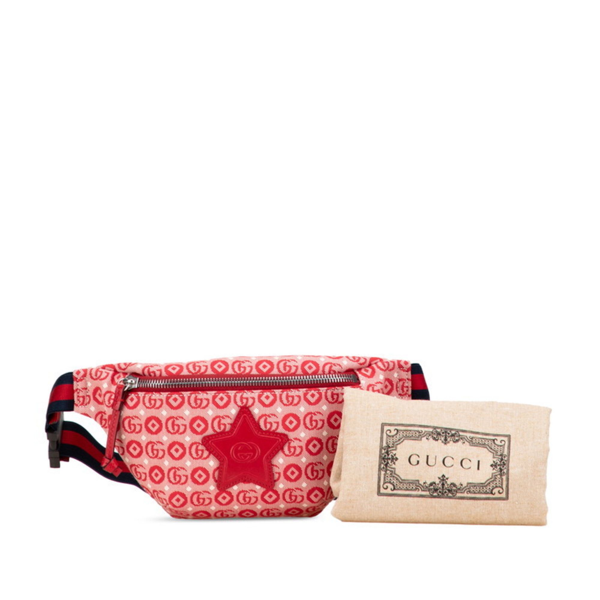Gucci Gucci Children's GG Logo Star Waist Bag/Body Bag 502095 Red Canvas Leather Women's GUCCI Size ONE SIZE - 10 Thumbnail