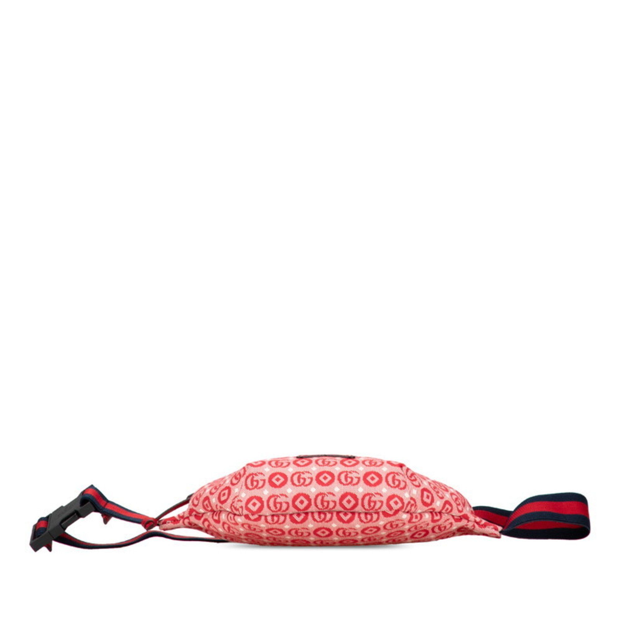 Gucci Gucci Children's GG Logo Star Waist Bag/Body Bag 502095 Red Canvas Leather Women's GUCCI Size ONE SIZE - 3 Thumbnail