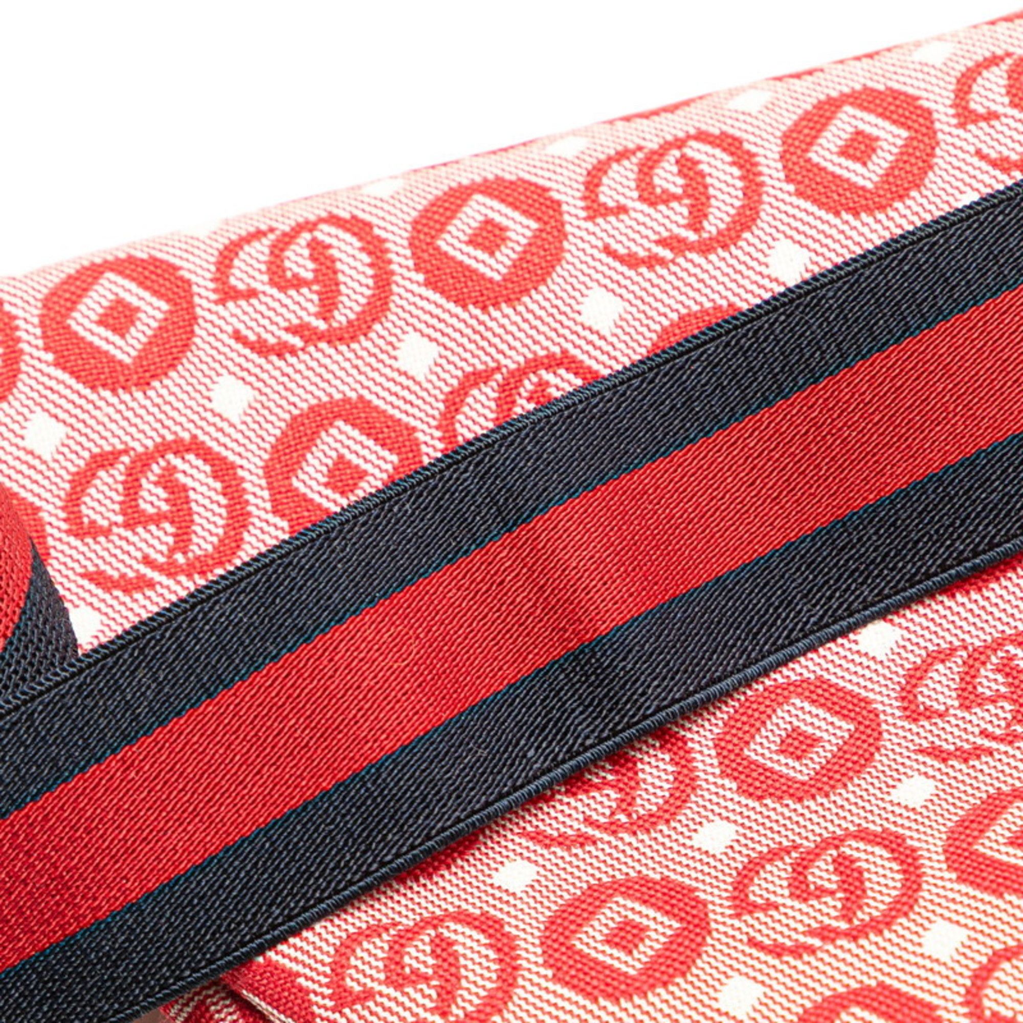 Gucci Gucci Children's GG Logo Star Waist Bag/Body Bag 502095 Red Canvas Leather Women's GUCCI Size ONE SIZE - 4 Thumbnail