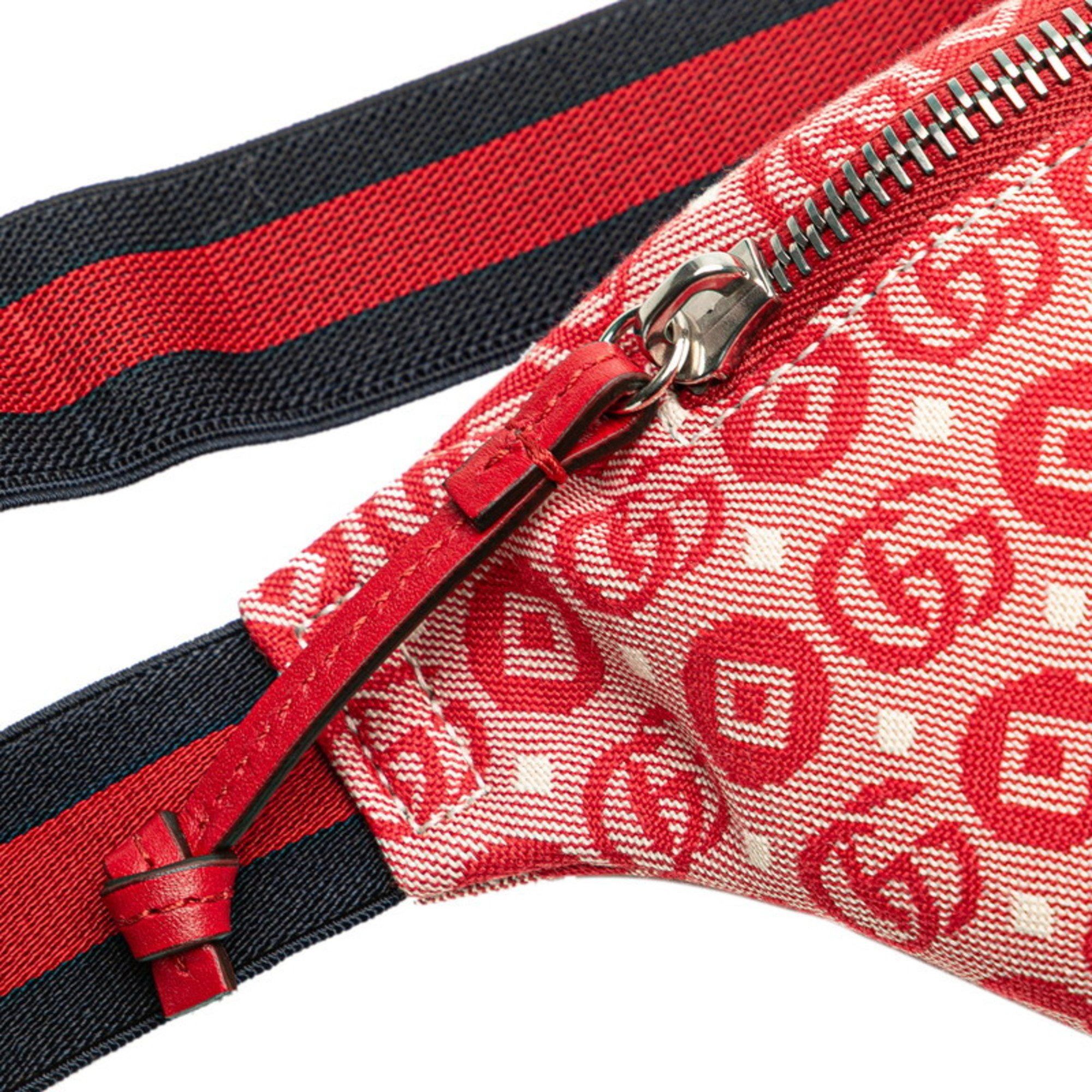 Gucci Gucci Children's GG Logo Star Waist Bag/Body Bag 502095 Red Canvas Leather Women's GUCCI Size ONE SIZE - 6 Thumbnail