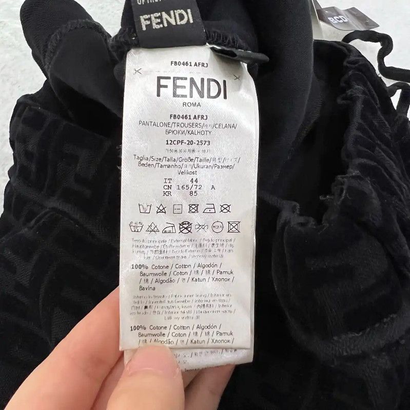 Fendi Fendi Men's Casual Black Logo Pants 0089 Size US 32 / EU 48 - 5 Thumbnail