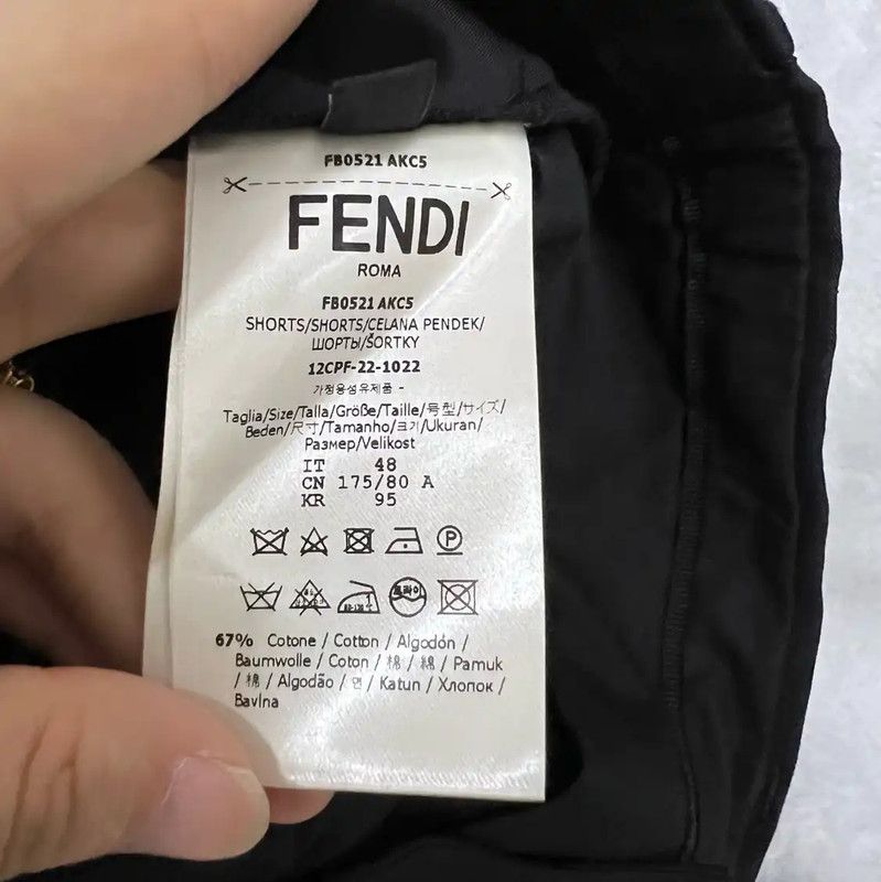 Fendi Fendi Black Cotton Summer Shorts for Men 0089 Size US 30 / EU 46 - 4 Thumbnail