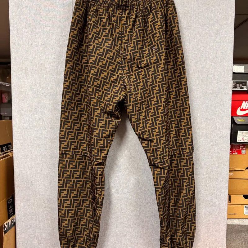 Fendi Fendi Casual Brown Printed Cotton Pants 0089 Size US 30 / EU 46 - 2 Thumbnail