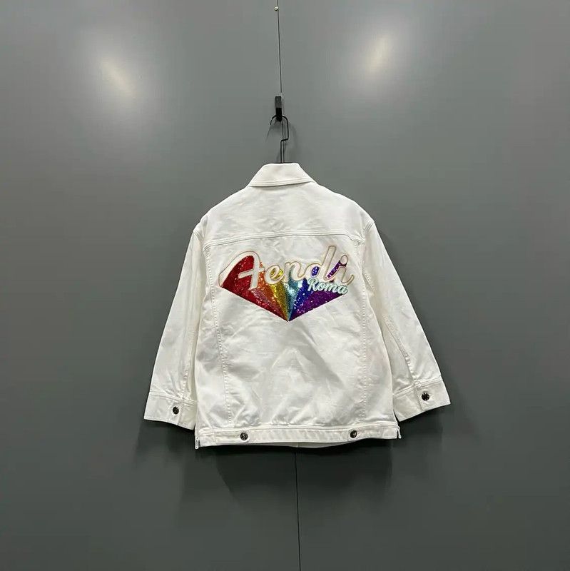 Fendi Fendi White Cotton Long Sleeve Jacket 0089 Size US M / EU 48-50 / 2 - 2 Thumbnail