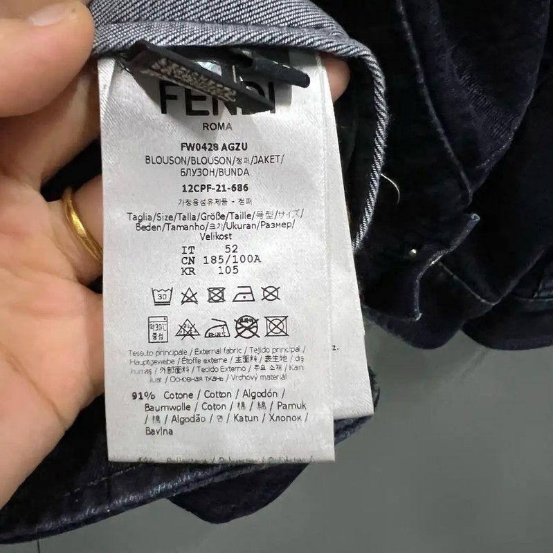 Fendi Fendi Men's Black Cotton Long Sleeve Jacket 0089 Size US M / EU 48-50 / 2 - 3 Thumbnail