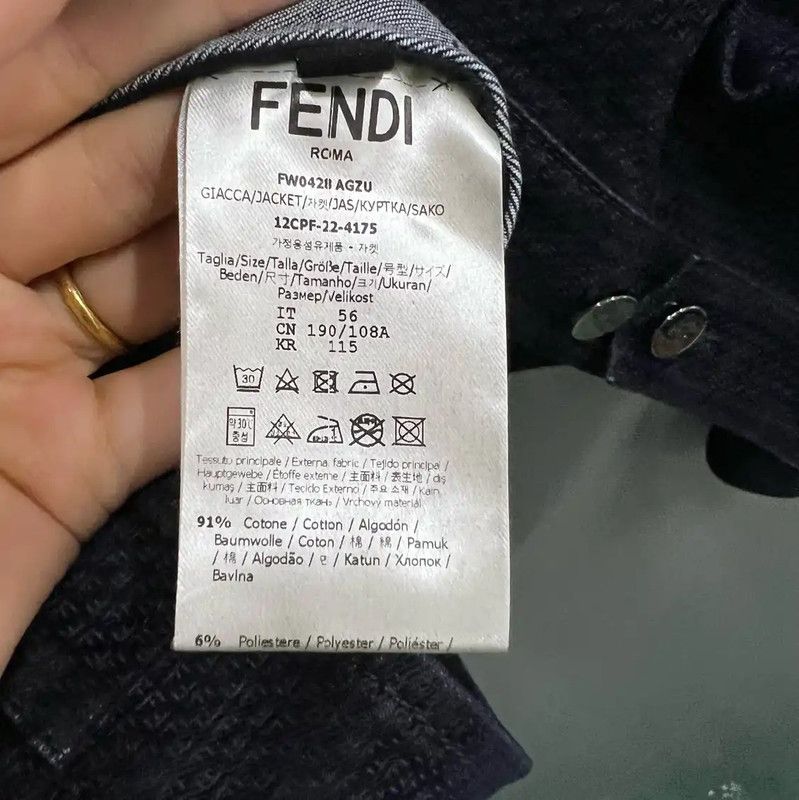 Fendi Fendi Blue Cotton Long Sleeve Casual Jacket 0089 Size US M / EU 48-50 / 2 - 3 Thumbnail