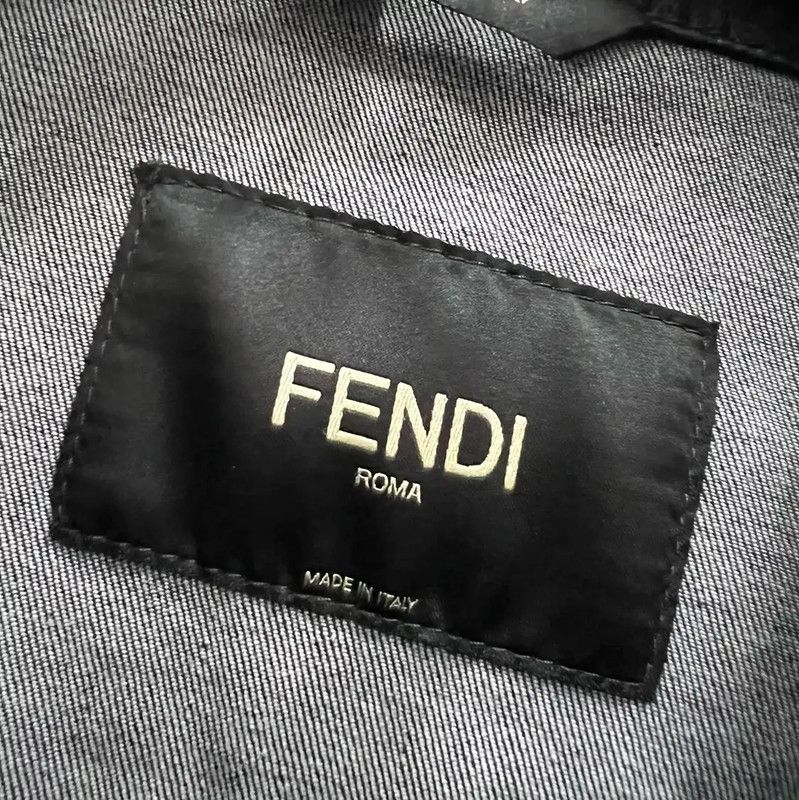 Fendi Fendi Blue Cotton Long Sleeve Casual Jacket 0089 Size US M / EU 48-50 / 2 - 4 Thumbnail