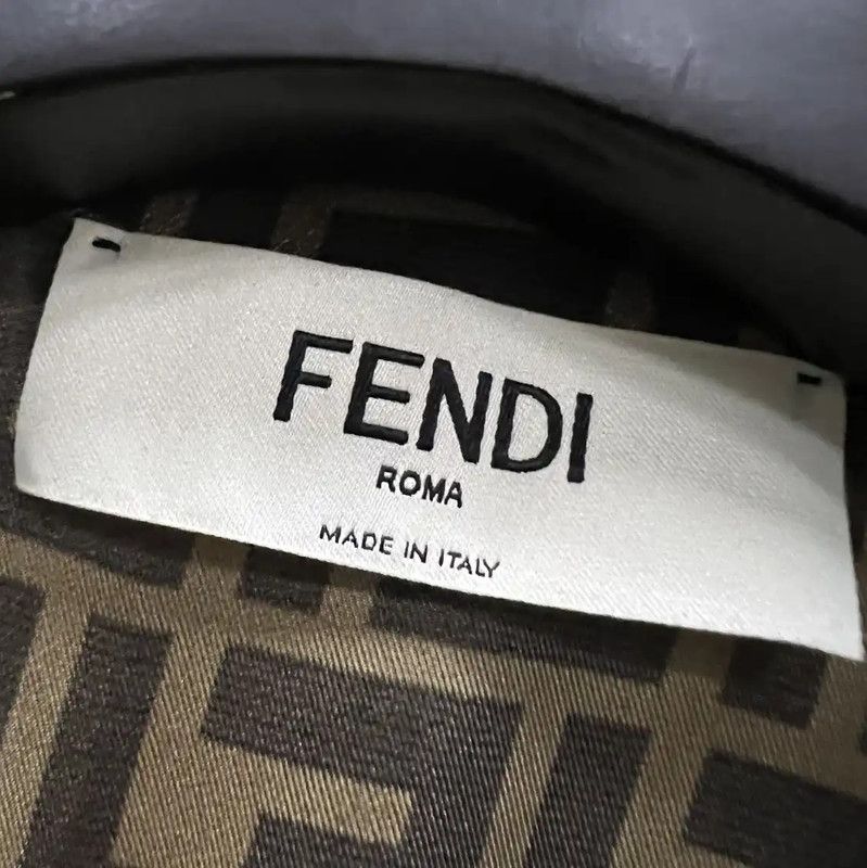 Fendi Fendi Brown Silk Logo Long Sleeve Shirt 0089 Size US M / EU 48-50 / 2 - 2 Thumbnail