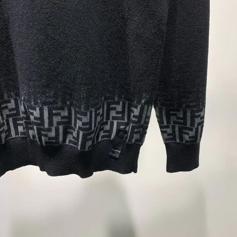 Fendi Fendi Black Wool Knit Sweater for Men 0089 Size US M / EU 48-50 / 2 - 5 Thumbnail