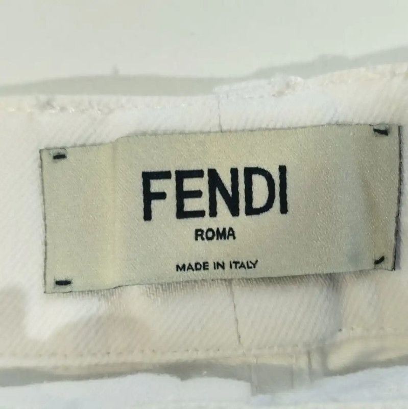 Fendi Fendi White Cotton Women's Mini Skirt 0089 Size 28" / US 6 / IT 42 - 3 Thumbnail