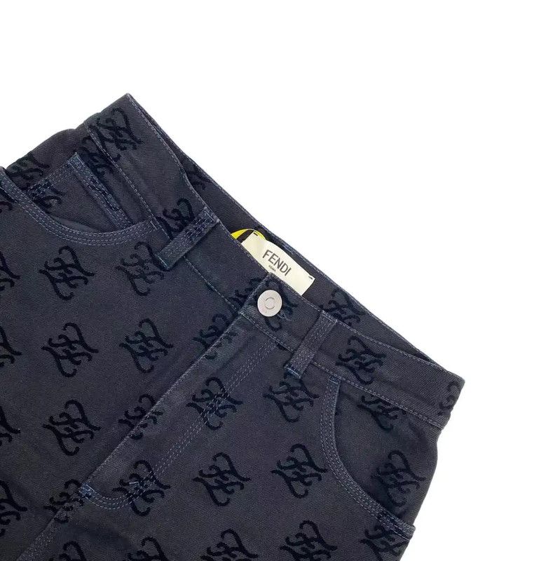 Fendi Fendi Black Cotton Women's Skirt 0089 Size 28" / US 6 / IT 42 - 3 Thumbnail