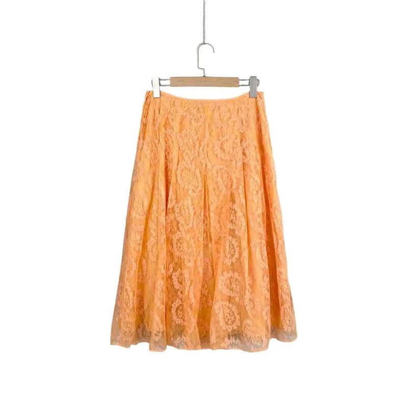 Fendi Fendi Orange Silk A-Line Skirt 0089 Size 26" / US 2 / IT 38 - 2 Thumbnail