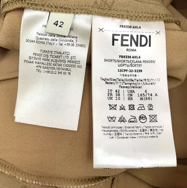 Fendi Fendi Beige Wool Women's Shorts 0089 Size 28" / US 6 / IT 42 - 6 Thumbnail