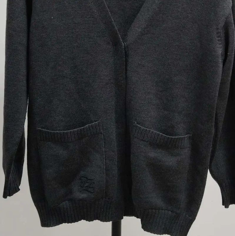 Fendi Fendi Women's Gray Wool Long Sleeve Cardigan 0089 Size M / US 6-8 / IT 42-44 - 5 Thumbnail