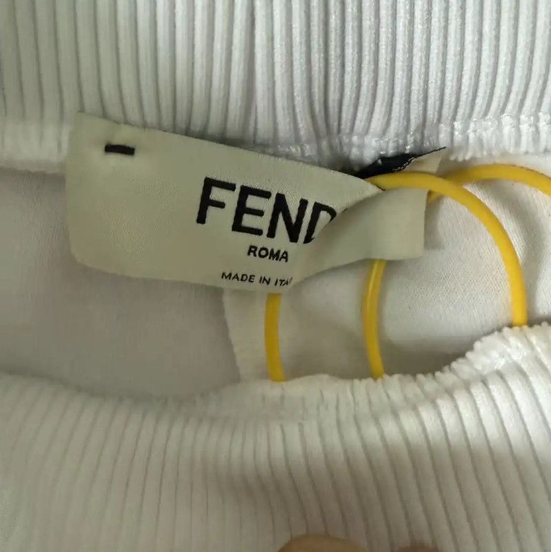Fendi Fendi White Cotton Casual Women's Pants 0089 Size 28" / US 6 / IT 42 - 3 Thumbnail