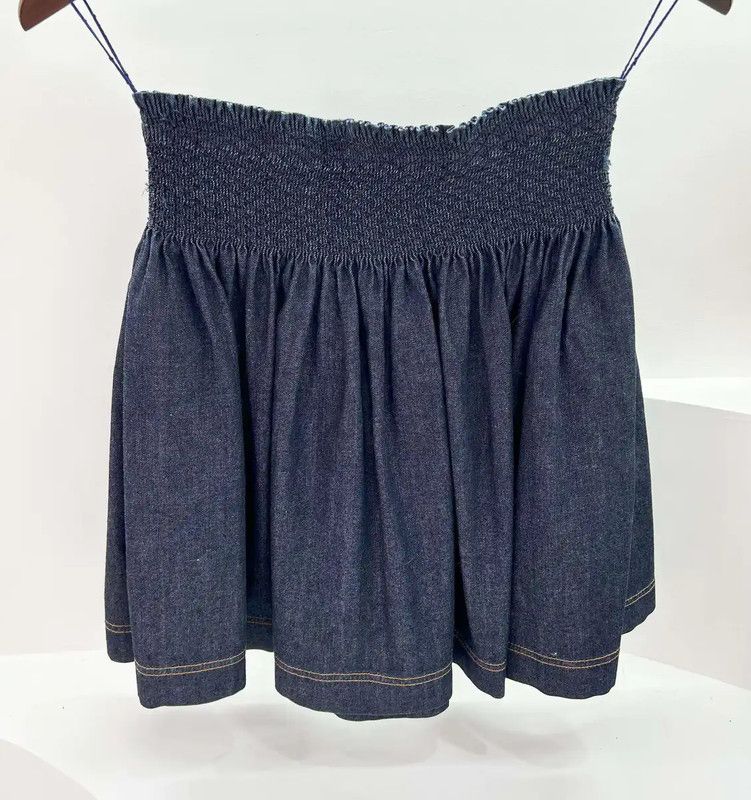 Fendi Fendi Blue Cotton Frill Women's Skirt 0089 Size 23" - 2 Thumbnail