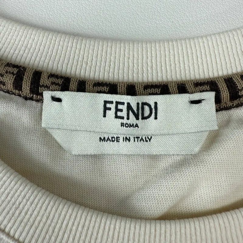 Fendi Fendi Beige Cotton Women's T-Shirt 0089 Size XXS / US 00 / IT 34 - 3 Thumbnail