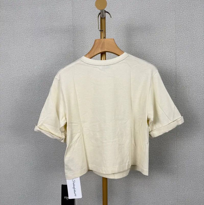 Fendi Fendi Beige Cotton Women's T-Shirt 0089 Size XXS / US 00 / IT 34 - 2 Thumbnail