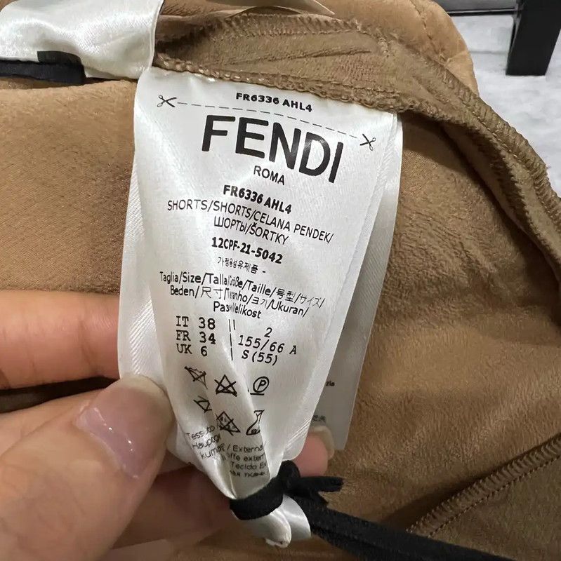 Fendi Fendi Khaki Cotton Women's Shorts for Summer 0089 Size 28" / US 6 / IT 42 - 5 Thumbnail