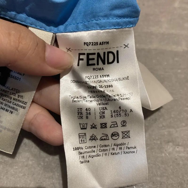 Fendi Fendi Summer Blue Cotton Drawstring Skirt 0089 Size 28" / US 6 / IT 42 - 5 Thumbnail