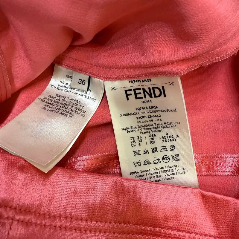 Fendi Fendi Pink Silk Blend Mini Skirt for Summer 0089 Size 22" - 5 Thumbnail