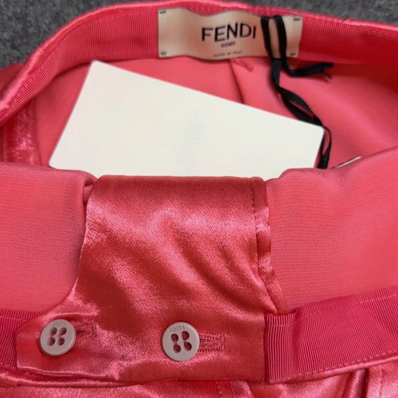 Fendi Fendi Pink Silk Blend Mini Skirt for Summer 0089 Size 22" - 6 Thumbnail