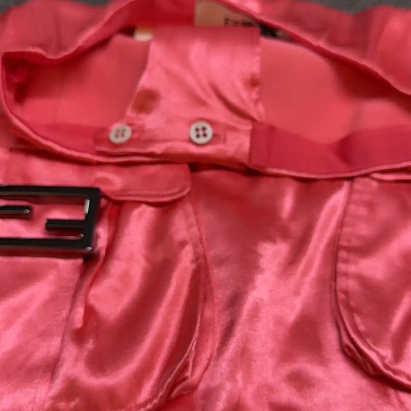 Fendi Fendi Pink Silk Blend Mini Skirt for Summer 0089 Size 22" - 7 Thumbnail