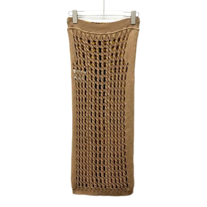 Fendi Fendi Brown Knitted Midi Skirt for Women 0089 Size 30" / US 8 / IT 44 - 2 Thumbnail