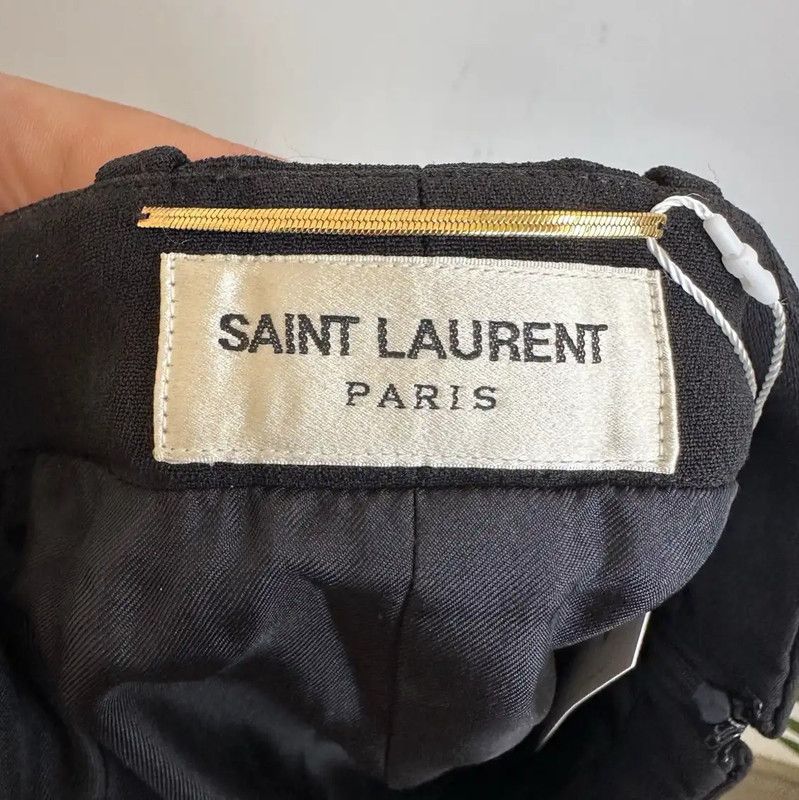 Yves Saint Laurent YSL Black Cotton Women’s Mini Skirt 0089 Size 23" - 3 Thumbnail