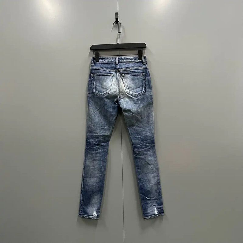 Yves Saint Laurent YSL Casual Blue Cotton Pants for Summer 0089 Size 28" / US 6 / IT 42 - 2 Thumbnail