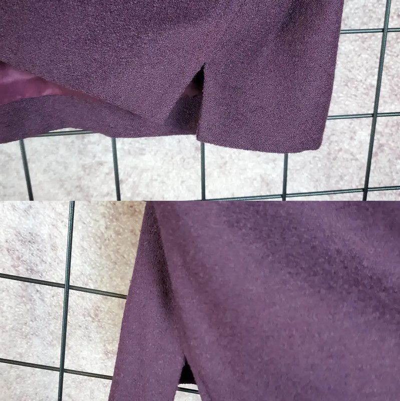 Yves Saint Laurent YSL Deep Purple Wool Midi Skirt for Women 0089 Size 28" / US 6 / IT 42 - 8 Thumbnail