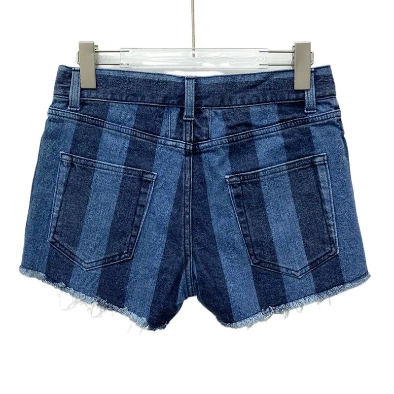 Yves Saint Laurent YSL Women's Dark Blue Cotton Shorts 0089 Size 28" / US 6 / IT 42 - 2 Thumbnail